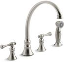 KOHLER Vibrant&reg; Brushed Nickel Two Handle Kitchen Faucet 