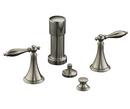 3-Hole with Double Lever Handle Bidet Faucet in Vibrant Brushed Nickel