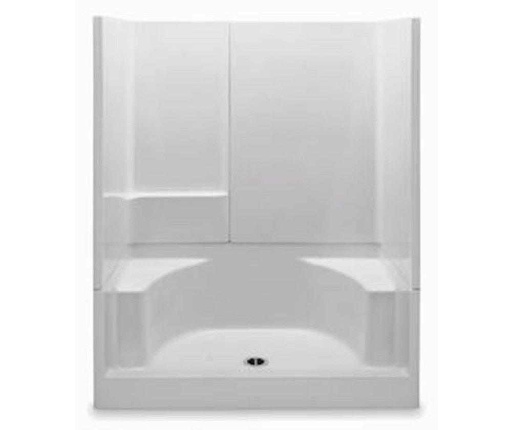 Aquatic White 35-1/4 x 60 x 73-1/4 in. Alcove Shower Unit 