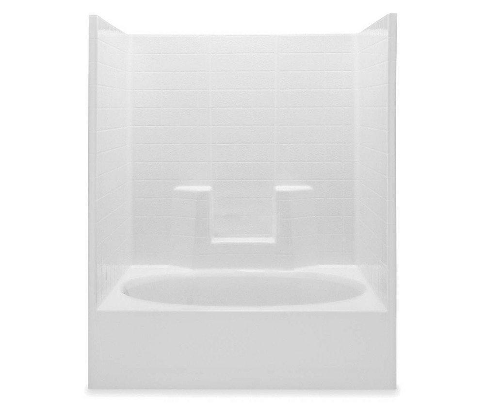 Aquatic White 60 x 37-1/4 in. Tub & Shower Unit 