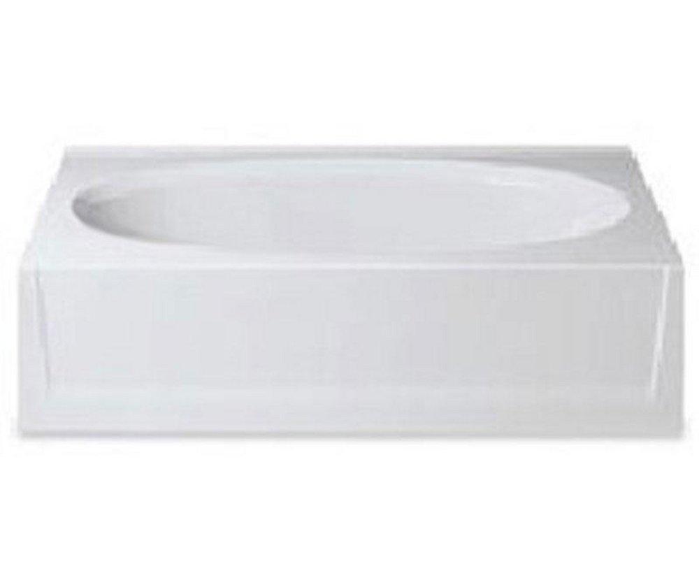 Aquatic White 60 x 37-1/4 in. Soaker Alcove Bathtub with Left Drain 
