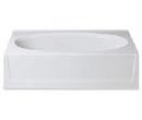 Aquatic White 60 x 37-1/4 in. Soaker Alcove Bathtub with Left Drain 