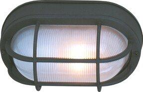 11" x 7" Outdoor Nautical Style Flush Mount Cage Ceiling Light in Textured Matte Black - No Bulb 