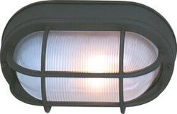 11" x 7" Outdoor Nautical Style Flush Mount Cage Ceiling Light in Textured Matte Black - No Bulb