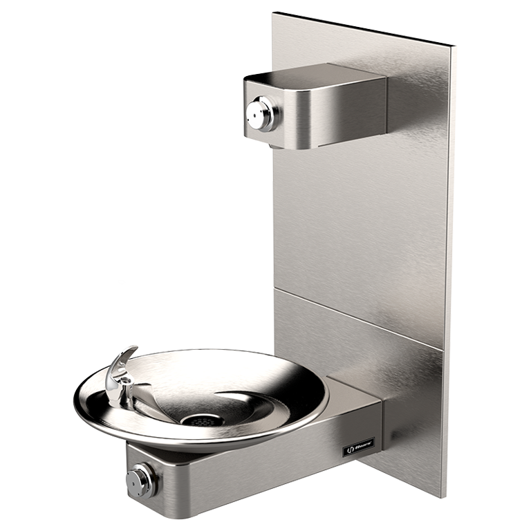 Haws&reg; Satin Stainless Steel Barrier Free Wall Mount Fountain with Bowl 