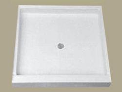 42 in. x 42 in. Shower Base with Center Drain in White