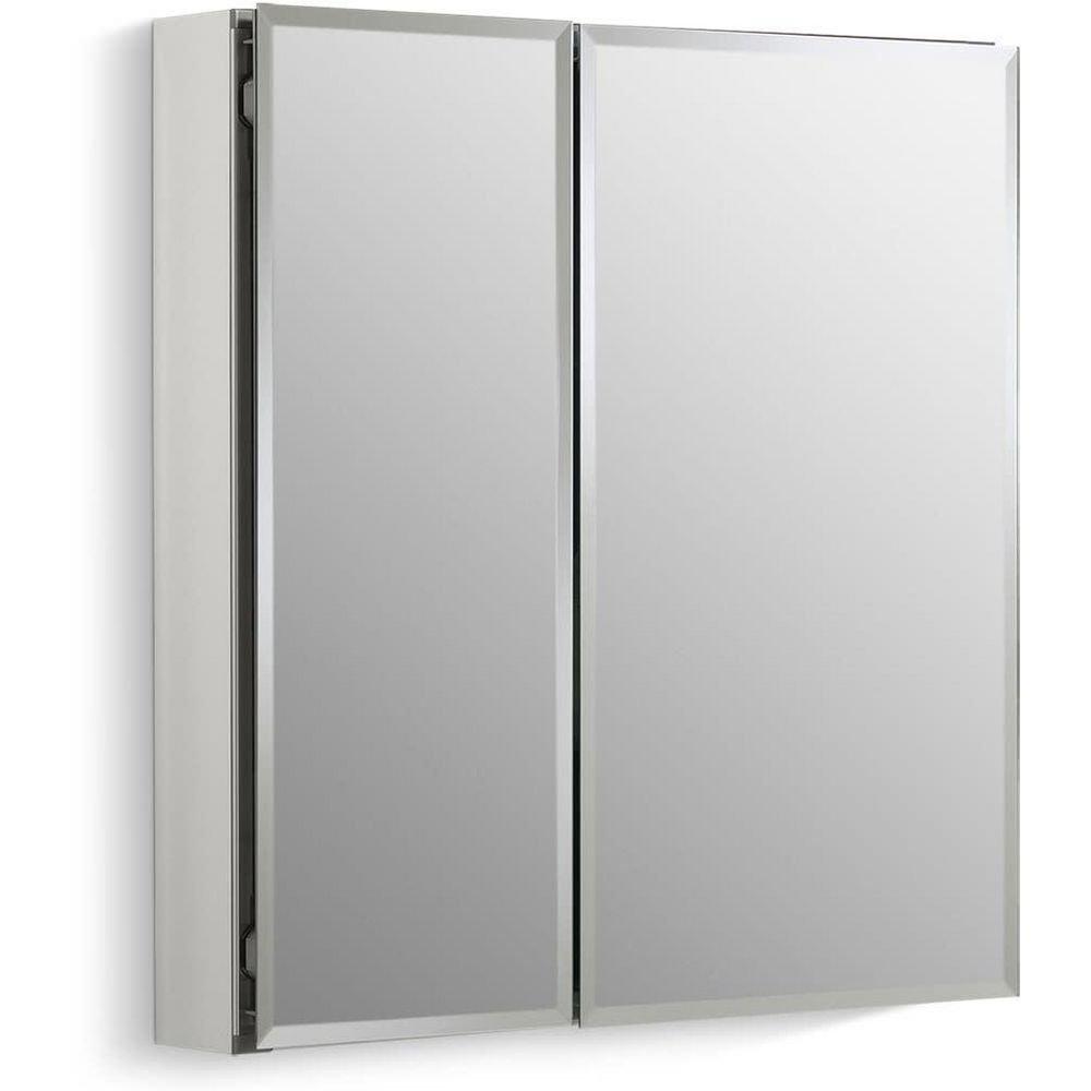 KOHLER Silver Aluminum 2-Door Medicine Cabinet Flat Silver 