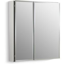 25 in. 2-Door Medicine Cabinet Flat Silver