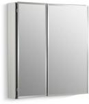 25 in. 2-Door Medicine Cabinet Flat Silver