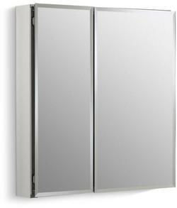25 in. 2-Door Medicine Cabinet Flat Silver