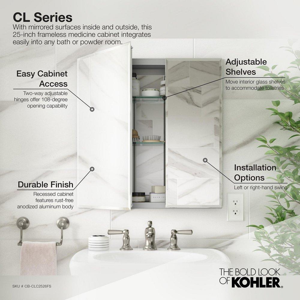 KOHLER 2-Door Medicine Cabinet Flat Silver 
