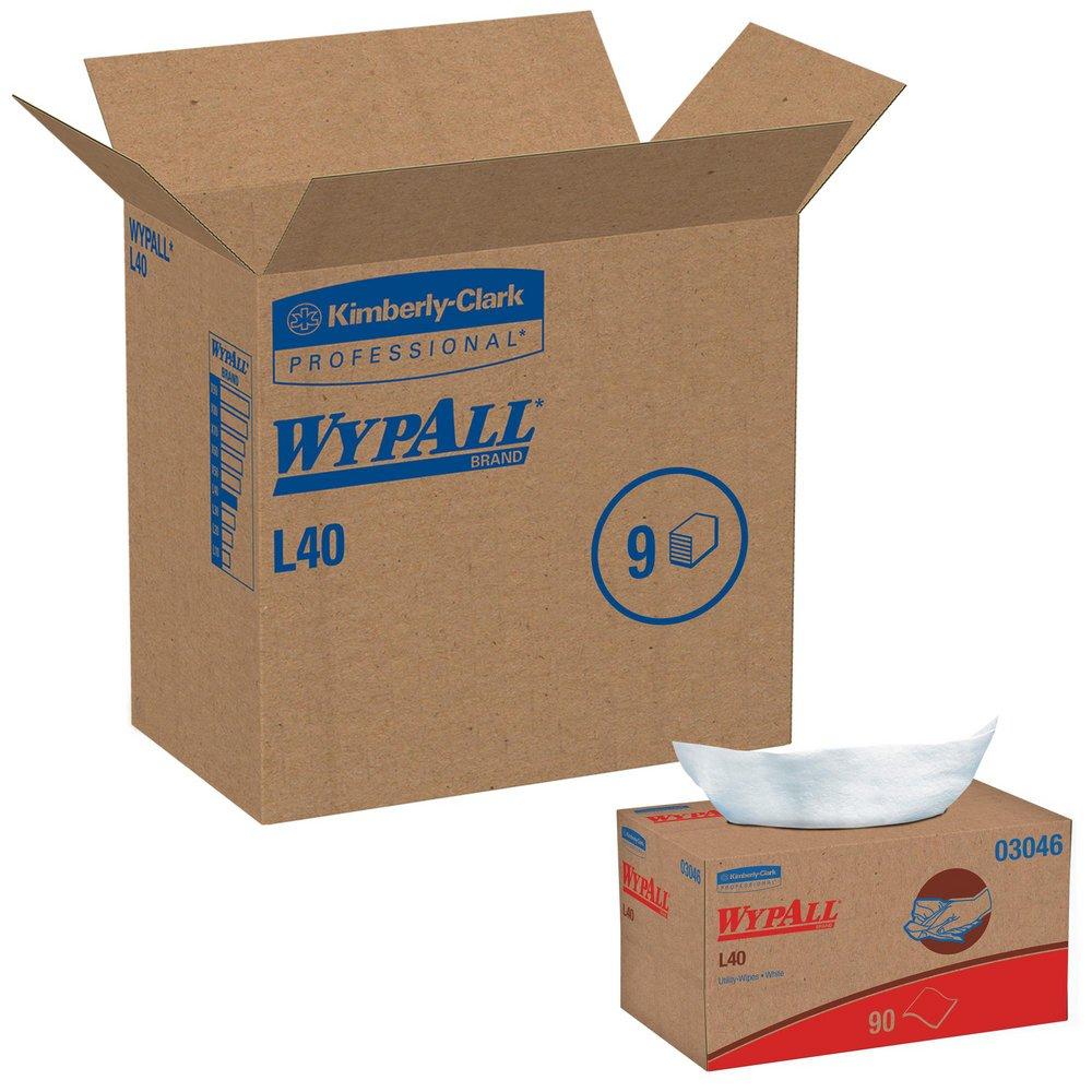 WypAll&reg; White 10 in. Pop-Up Wipes Box In White 