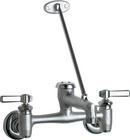 Two Handle Wall Mount Service Sink Faucet in Rough Chrome Plated