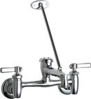 Chicago Faucets Polished Chrome Non-Potable 12 gpm 8 in. Centerset Two Handle Wall Mount Service Faucet 
