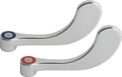 Metal Wrist Blade Faucet Handles in Polished Chrome