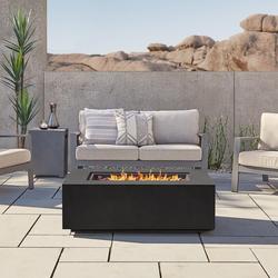 AEGEAN SMALL RECTANGLE LP FIRE TABLE WITH NATURAL GAS CONVERSION