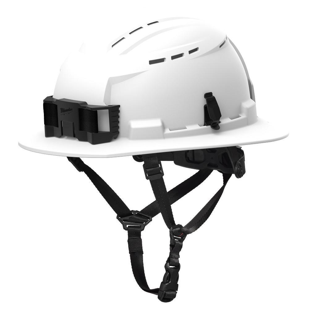 White Full Brim Vented Safety Helmet Type 2, Class - Custom Logo 