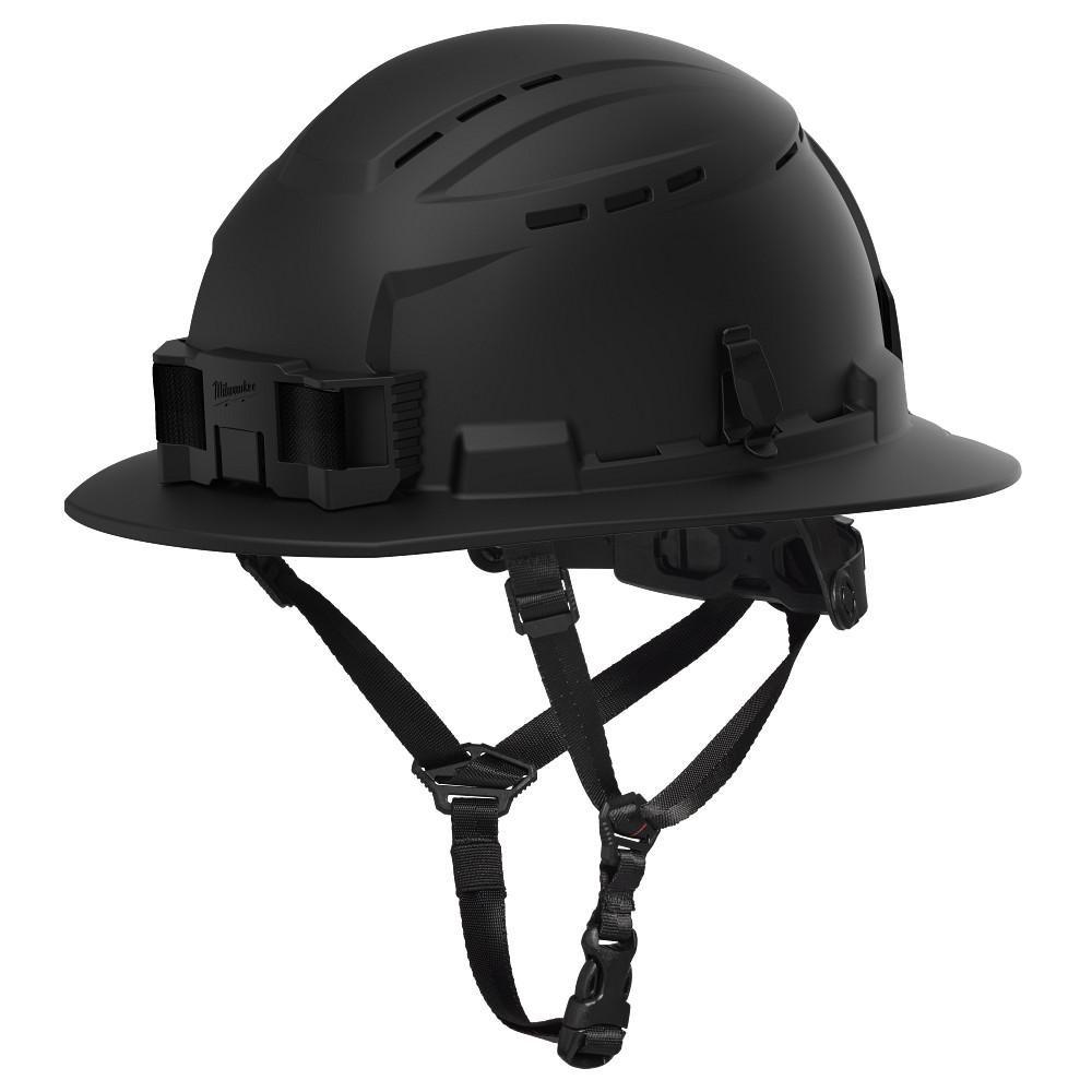 BOLT? BLACK FULL BRIM VENTED SAFETY HELMET ? TYPE 2, CLASS C - CUSTOM LOGO 
