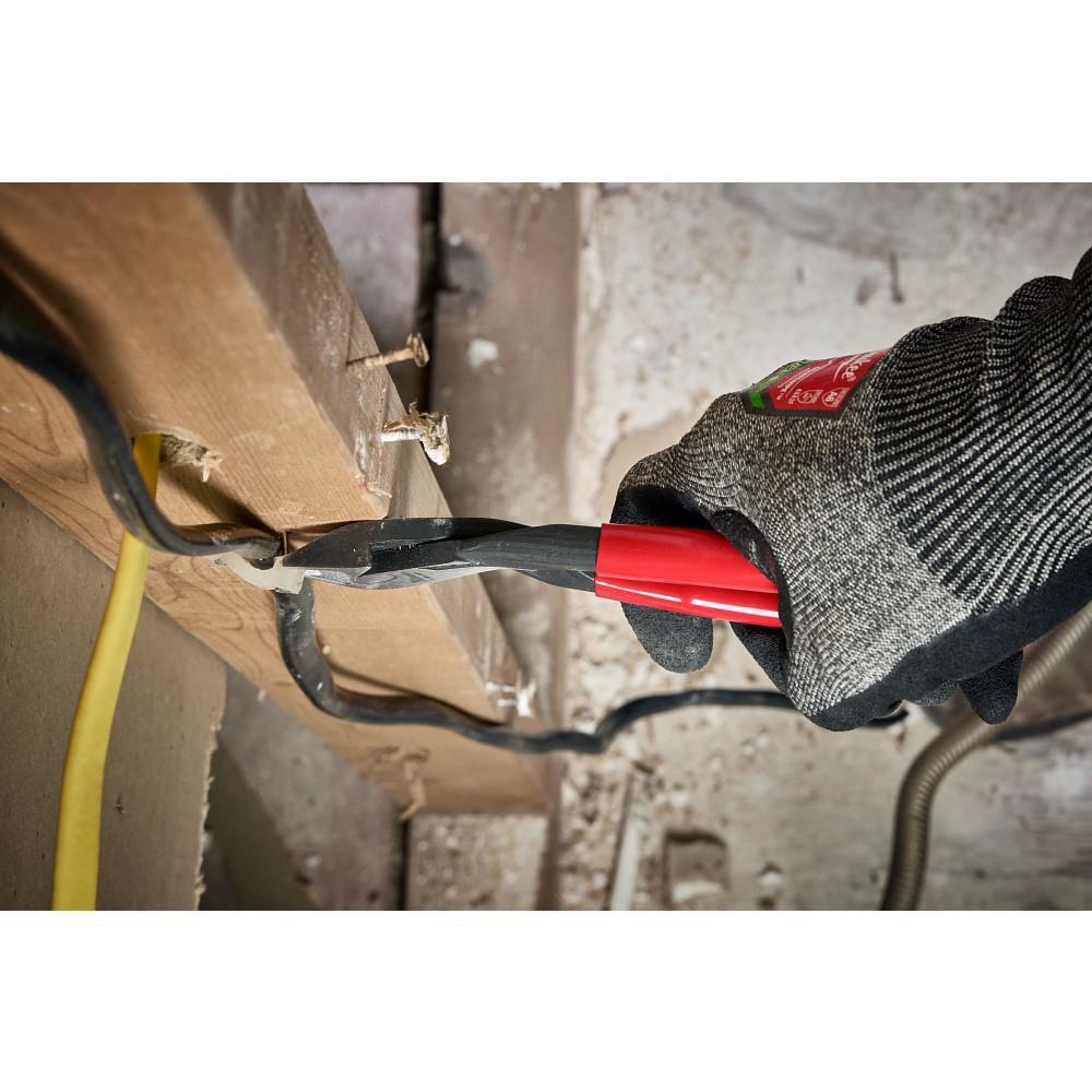 8" ANGLED HEAD DIAGONAL DIPPED GRIP CUTTING PLIERS (USA) 