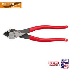8" Angled Head Diagonal Dipped Grip Cutting Pliers (Usa)