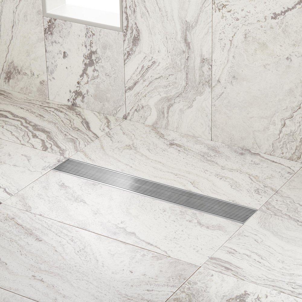 Signature Hardware Polished Stainless Steel 18 in. Linear Shower Drain 