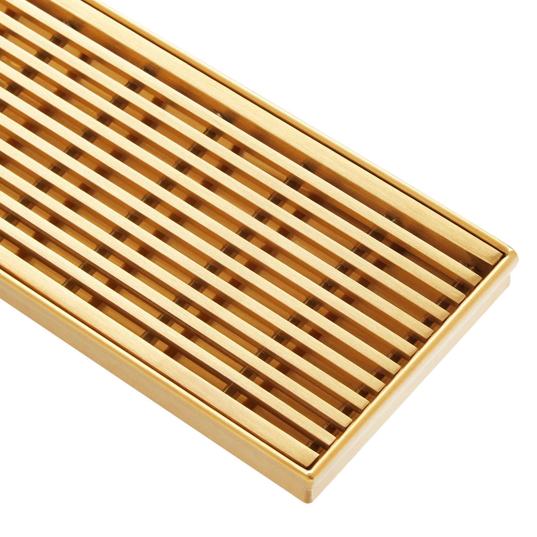 Signature Hardware Brushed Gold 24 in. Linear Shower Drain 