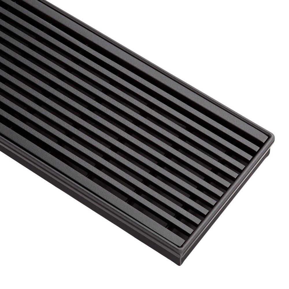 Signature Hardware Matte Black 24 in. Linear Shower Drain 