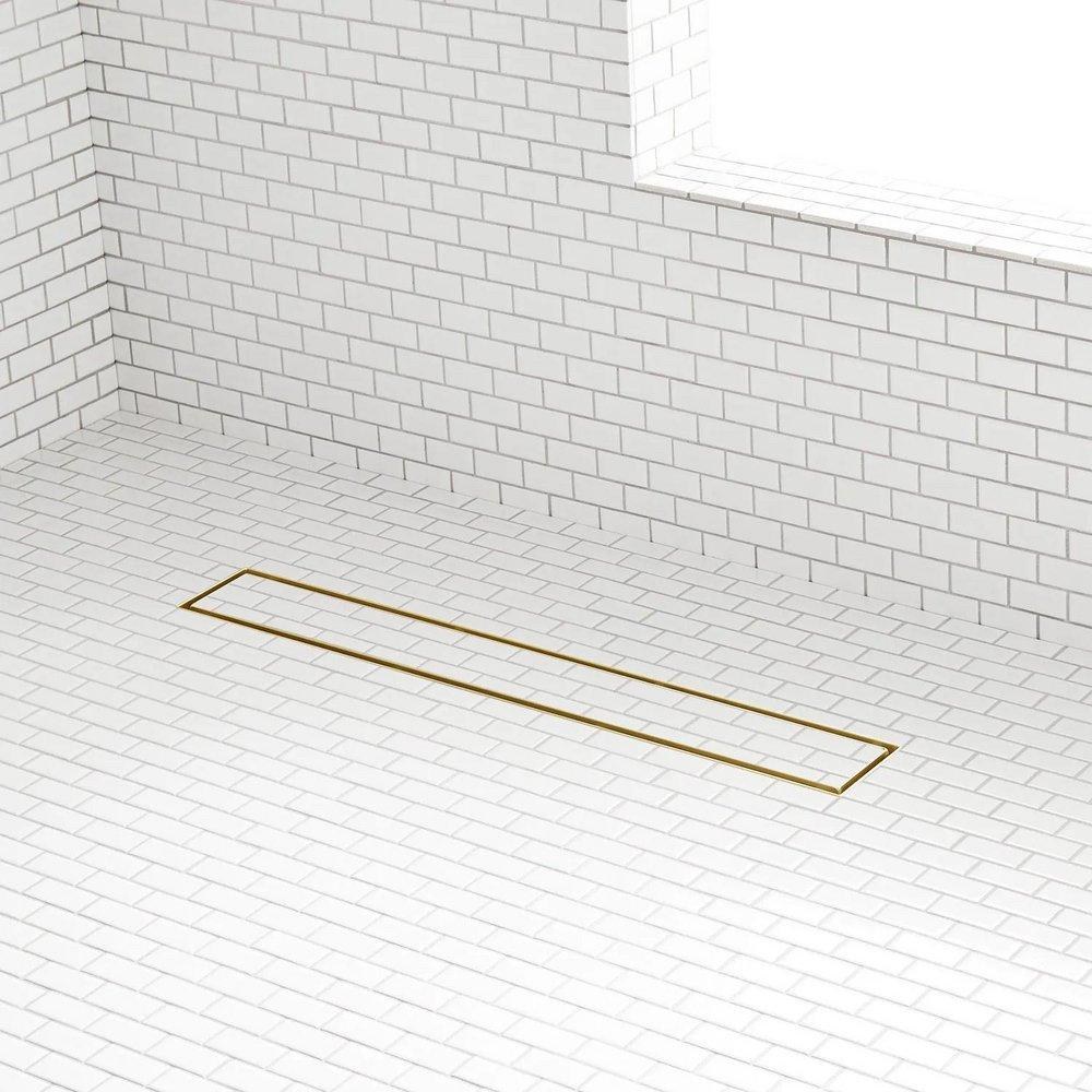 Signature Hardware Brushed Gold 24 in. Linear Shower Drain 