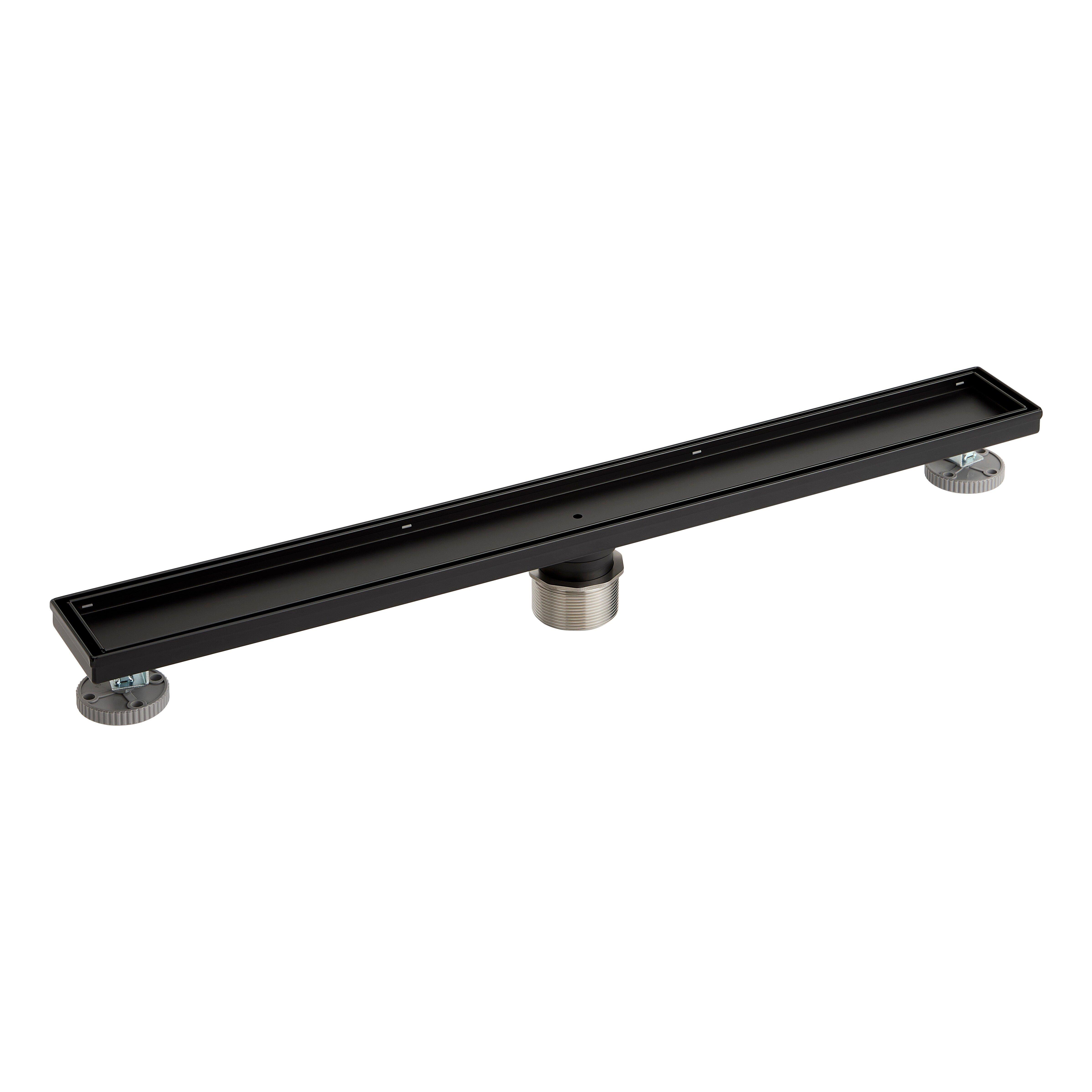Signature Hardware Matte Black 24 in. Linear Shower Drain 