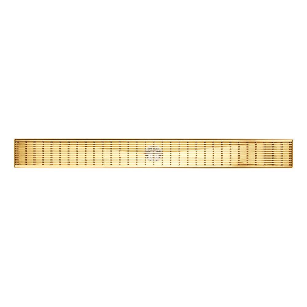 Signature Hardware Brushed Gold 28 in. Linear Shower Drain 