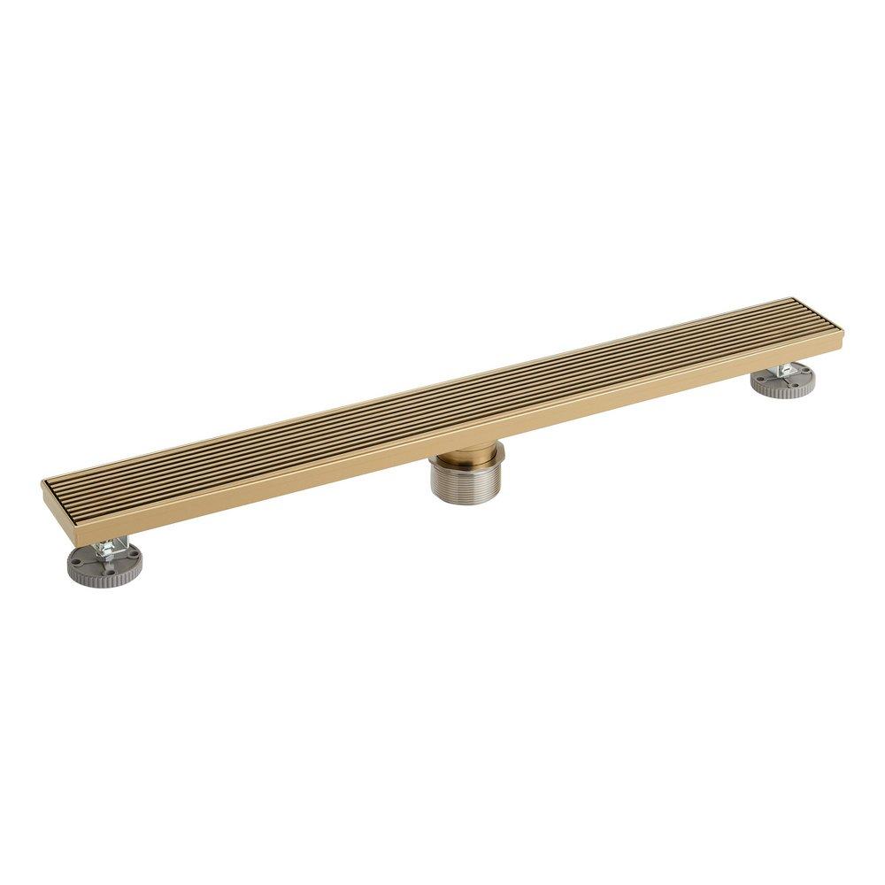Signature Hardware Brushed Gold 28 in. Linear Shower Drain 