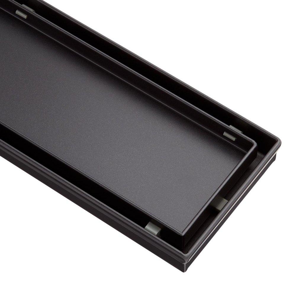 Signature Hardware Matte Black 28 in. Linear Shower Drain 