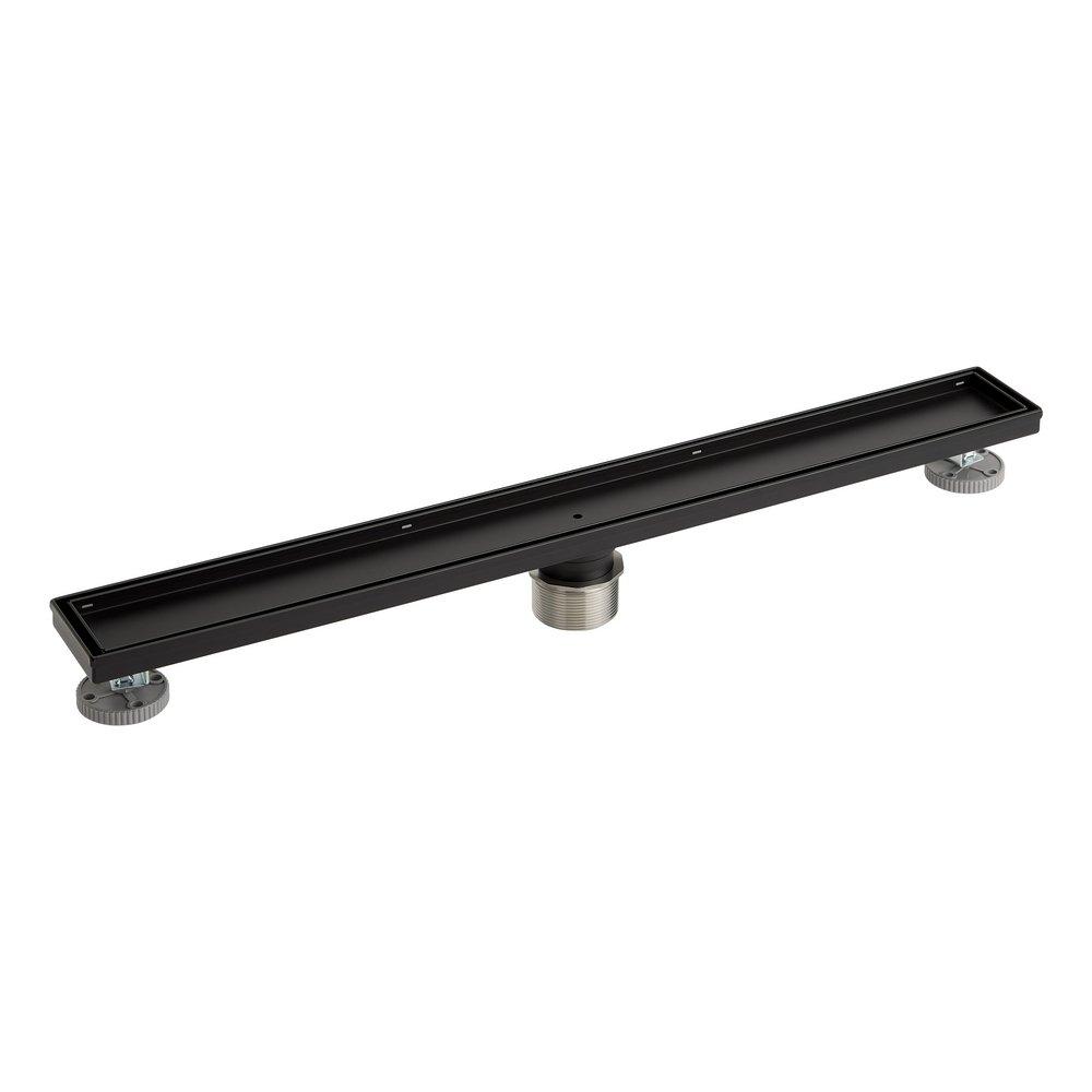 Signature Hardware Matte Black 28 in. Linear Shower Drain 
