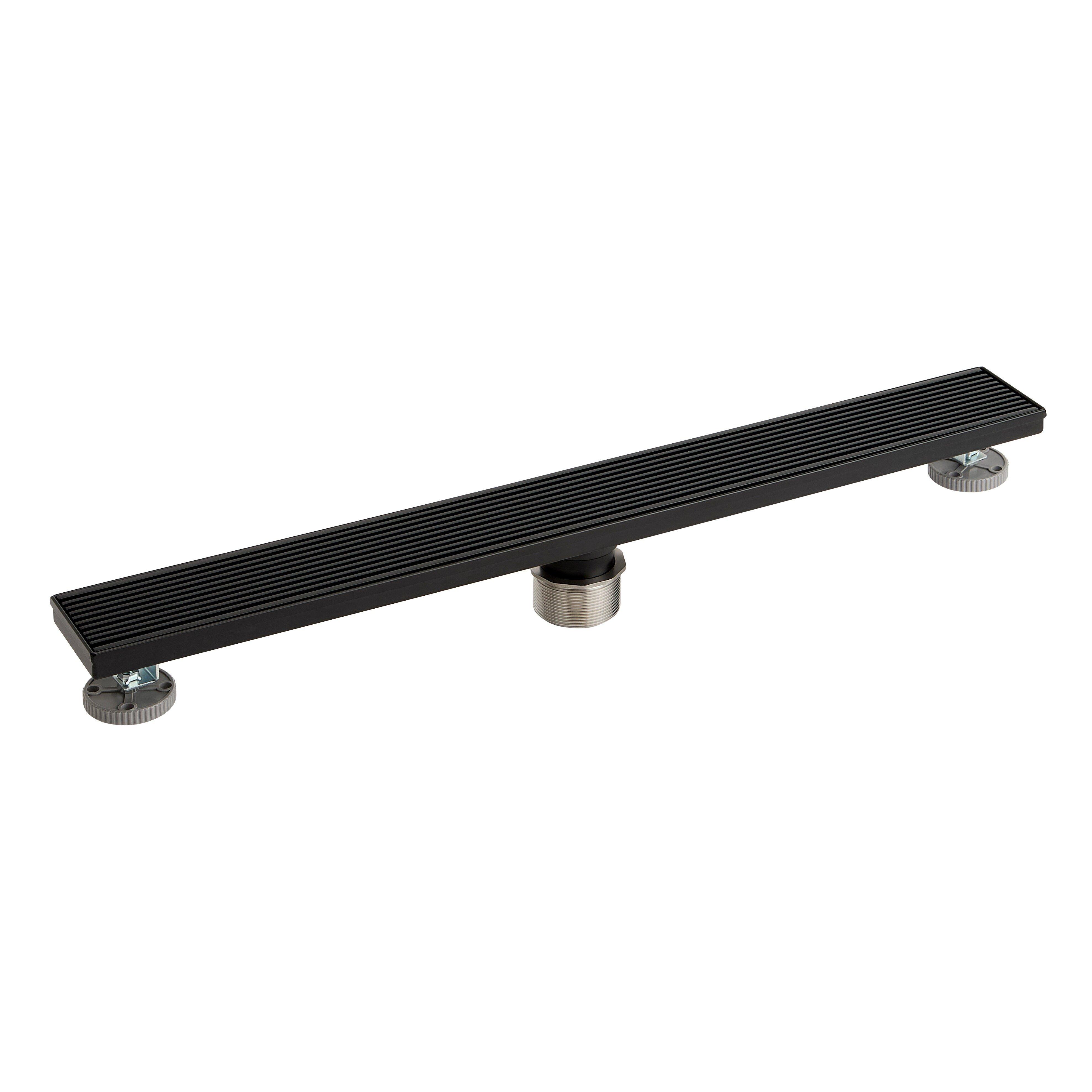 Signature Hardware Matte Black 32 in. Linear Shower Drain 