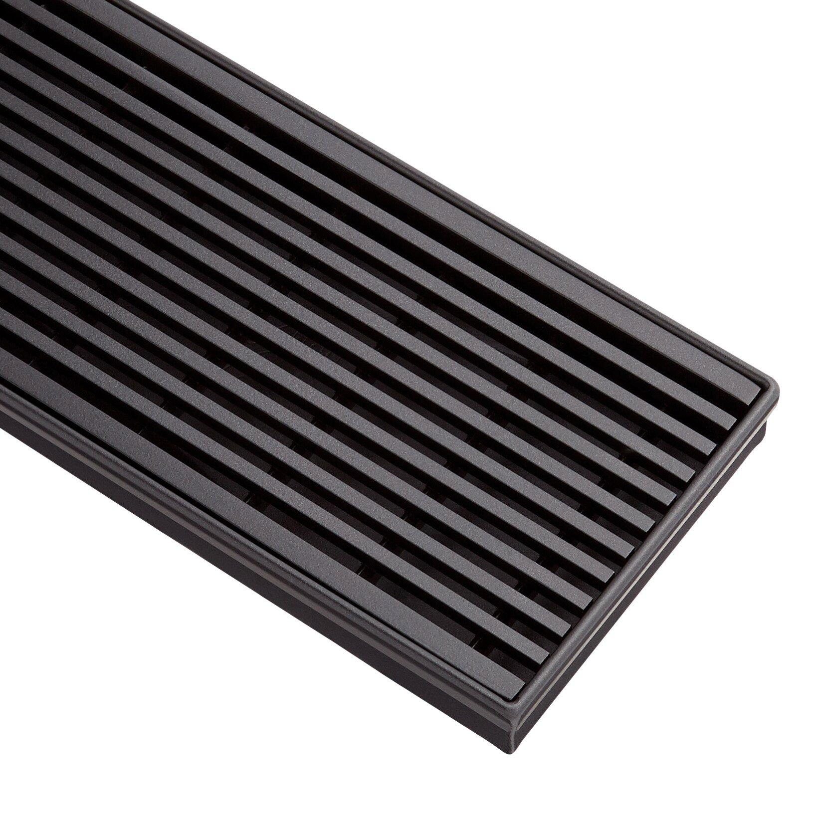 Signature Hardware Matte Black 32 in. Linear Shower Drain 