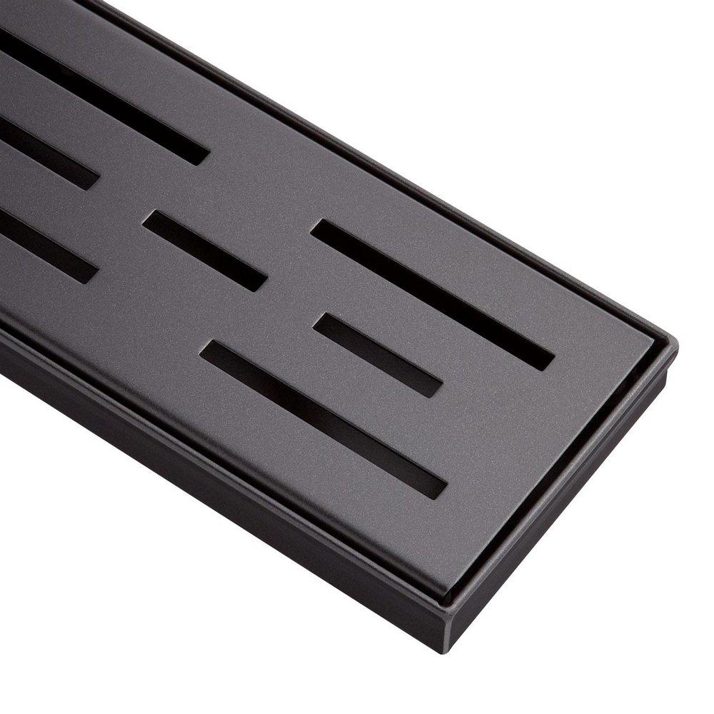 36" SLOTTED LINEAR SHOWER DRAIN - MATTE BLACK 