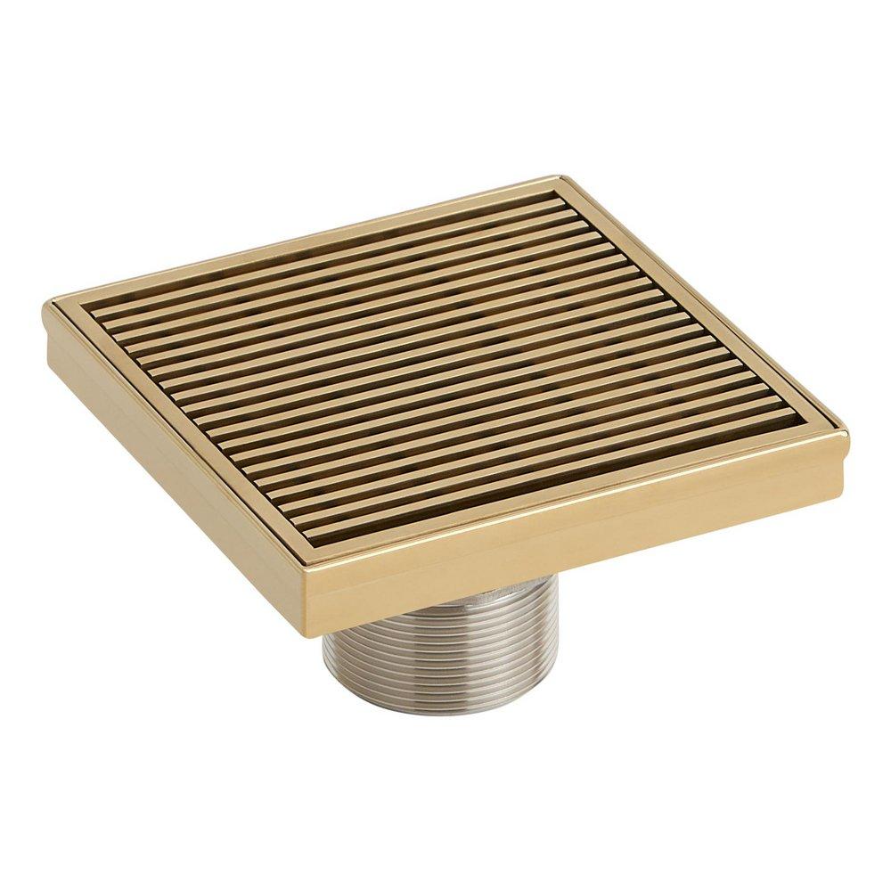 Signature Hardware Brushed Gold 4 in. Linear Shower Drain 