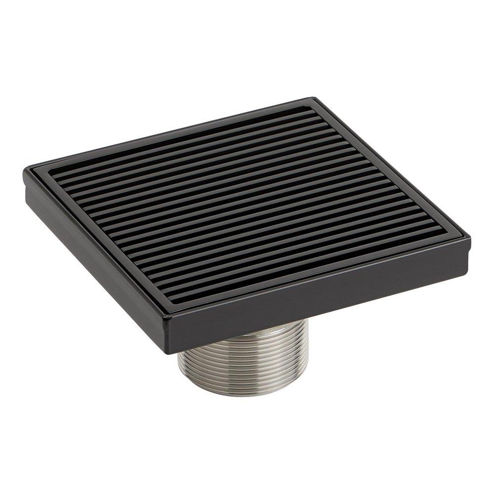 Signature Hardware Matte Black 4 in. Linear Shower Drain 