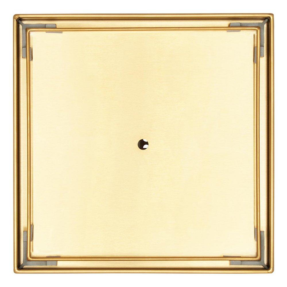 Signature Hardware Brushed Gold 4 in. Linear Shower Drain 