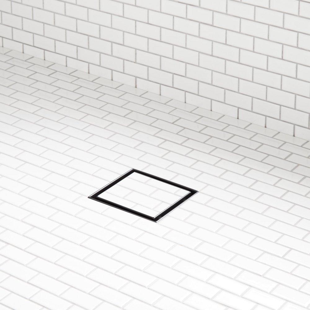 Signature Hardware Matte Black 4 in. Linear Shower Drain 