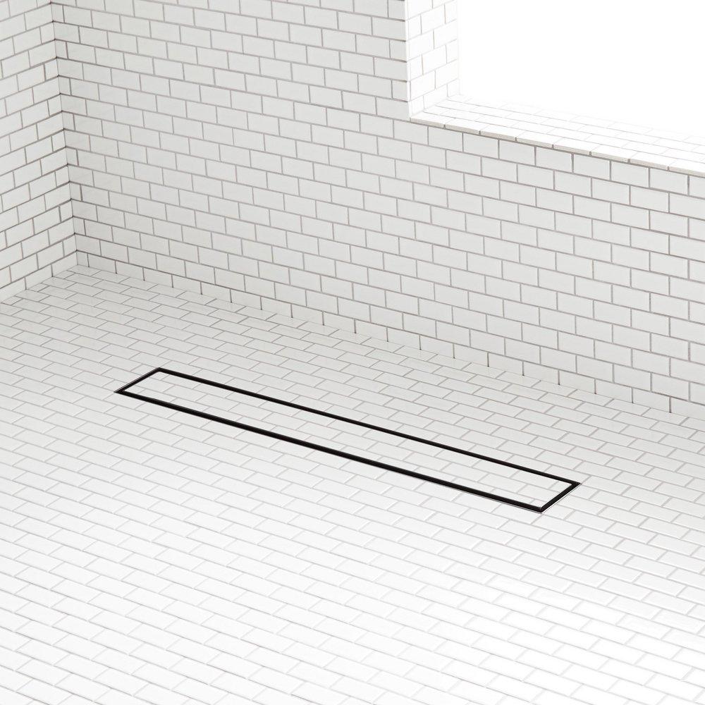 Signature Hardware Matte Black 48 in. Linear Shower Drain 