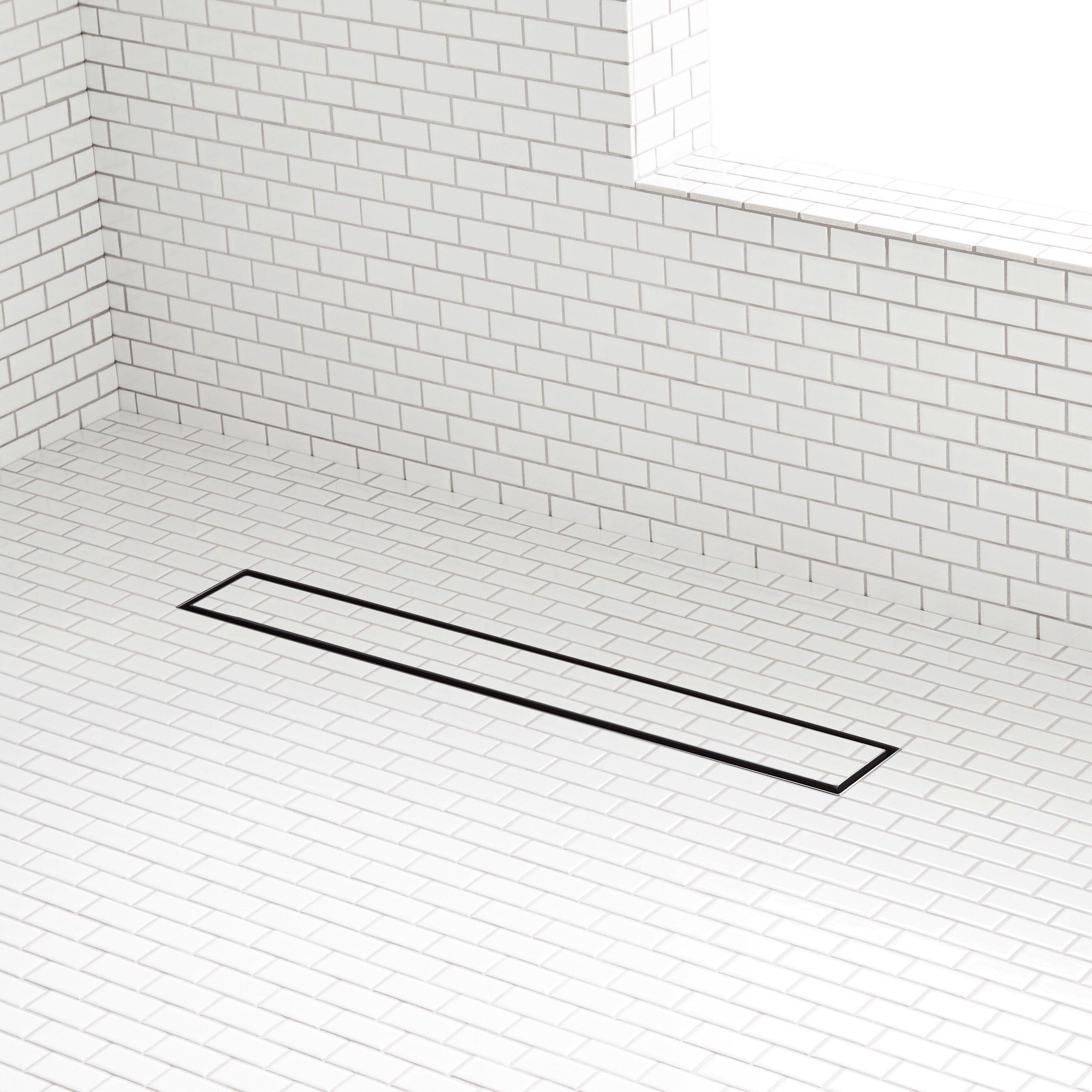 Signature Hardware Matte Black 60 in. Linear Shower Drain 