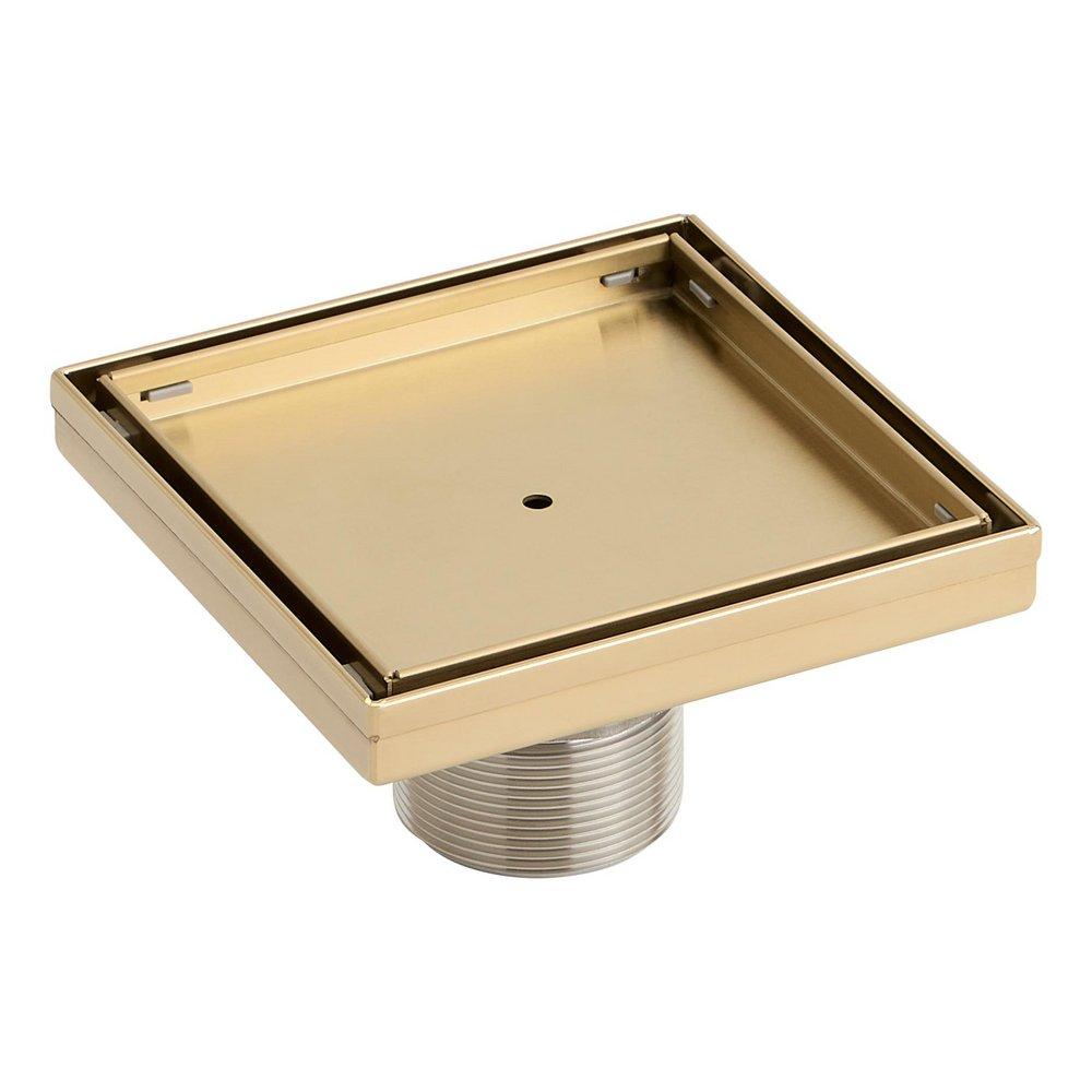 Signature Hardware Brushed Gold 6 in. Linear Shower Drain 