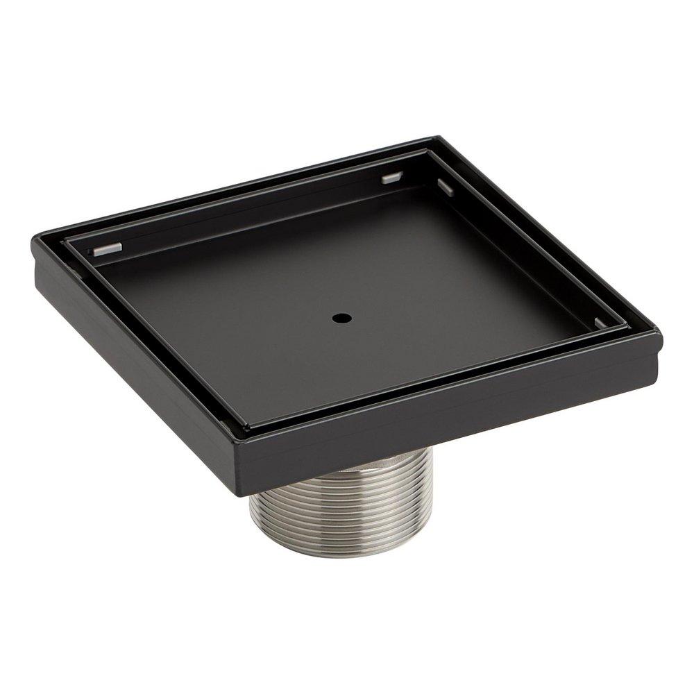Signature Hardware Matte Black 6 in. Linear Shower Drain 