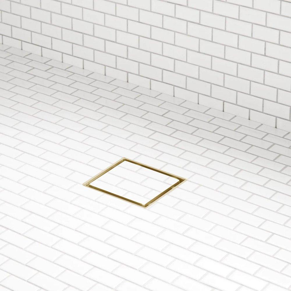 Signature Hardware Brushed Gold 8 in. Linear Shower Drain 