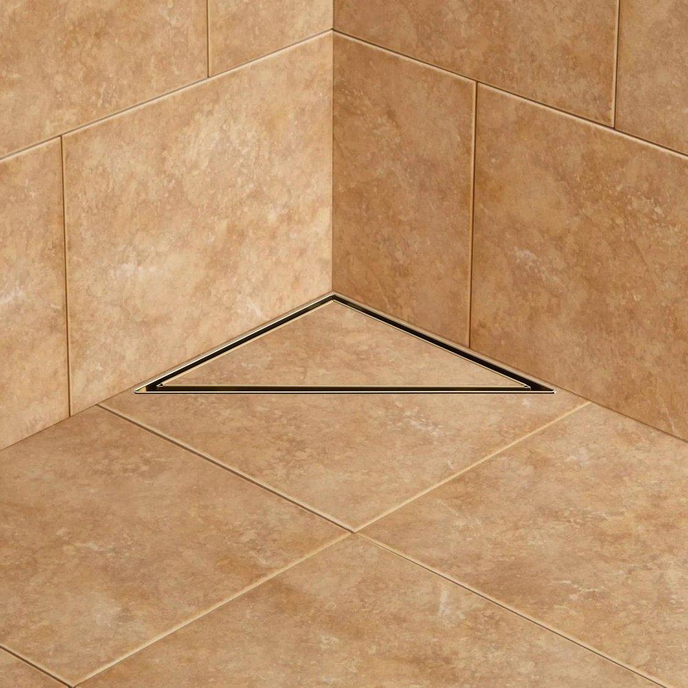 Signature Hardware Brushed Gold 8 in. Linear Shower Drain 
