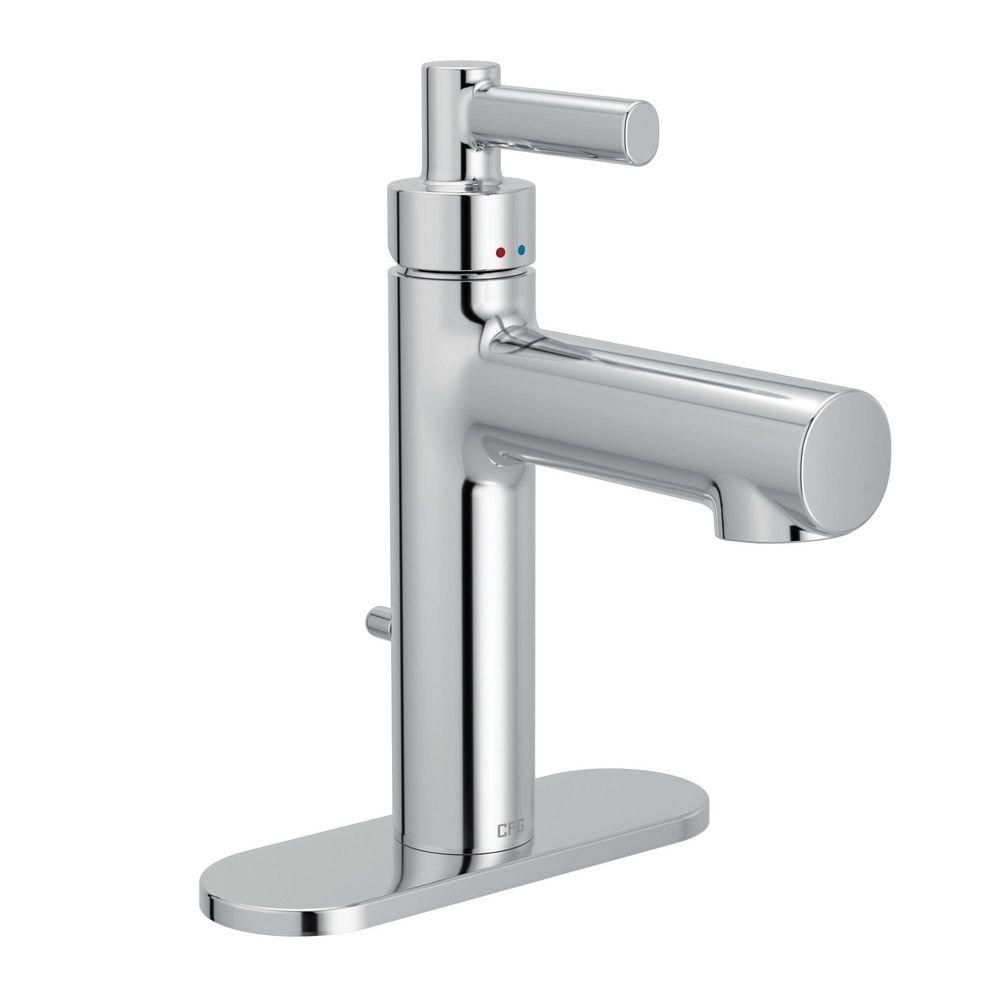 CHROME ONE-HANDLE LOW ARC BATHROOM FAUCET 