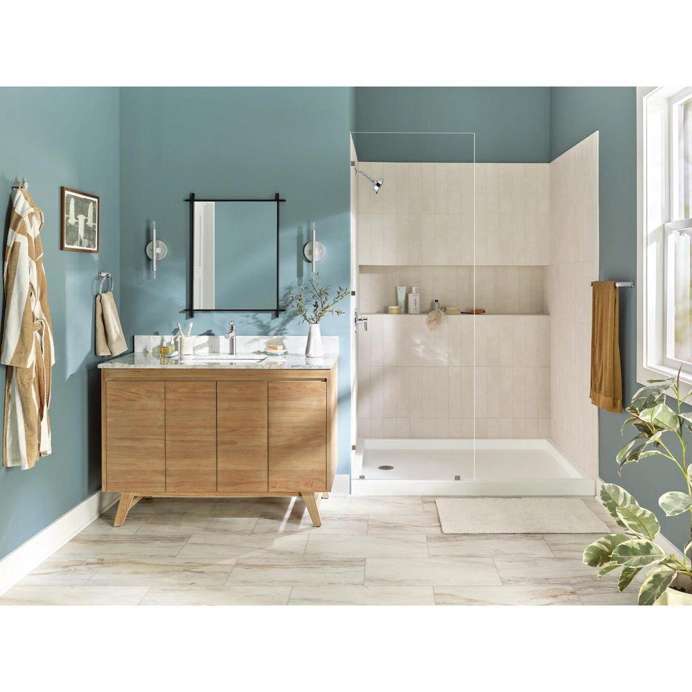 CHROME ONE-HANDLE LOW ARC BATHROOM FAUCET 