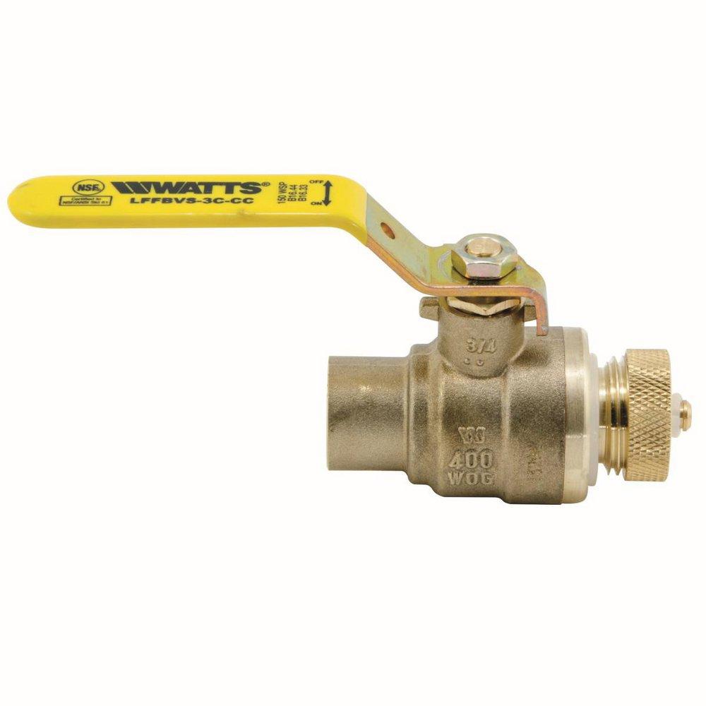 3/4 in Brass Full Port Sweat x Hose Ball Valve 
