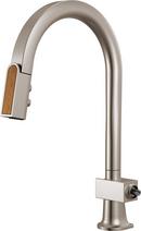 BRIZO FRANK LLOYD WRIGHT PULL-DOWN KITCHEN FAUCET WITH ARC SPOUT AND WOOD WAND - LESS HANDLE 